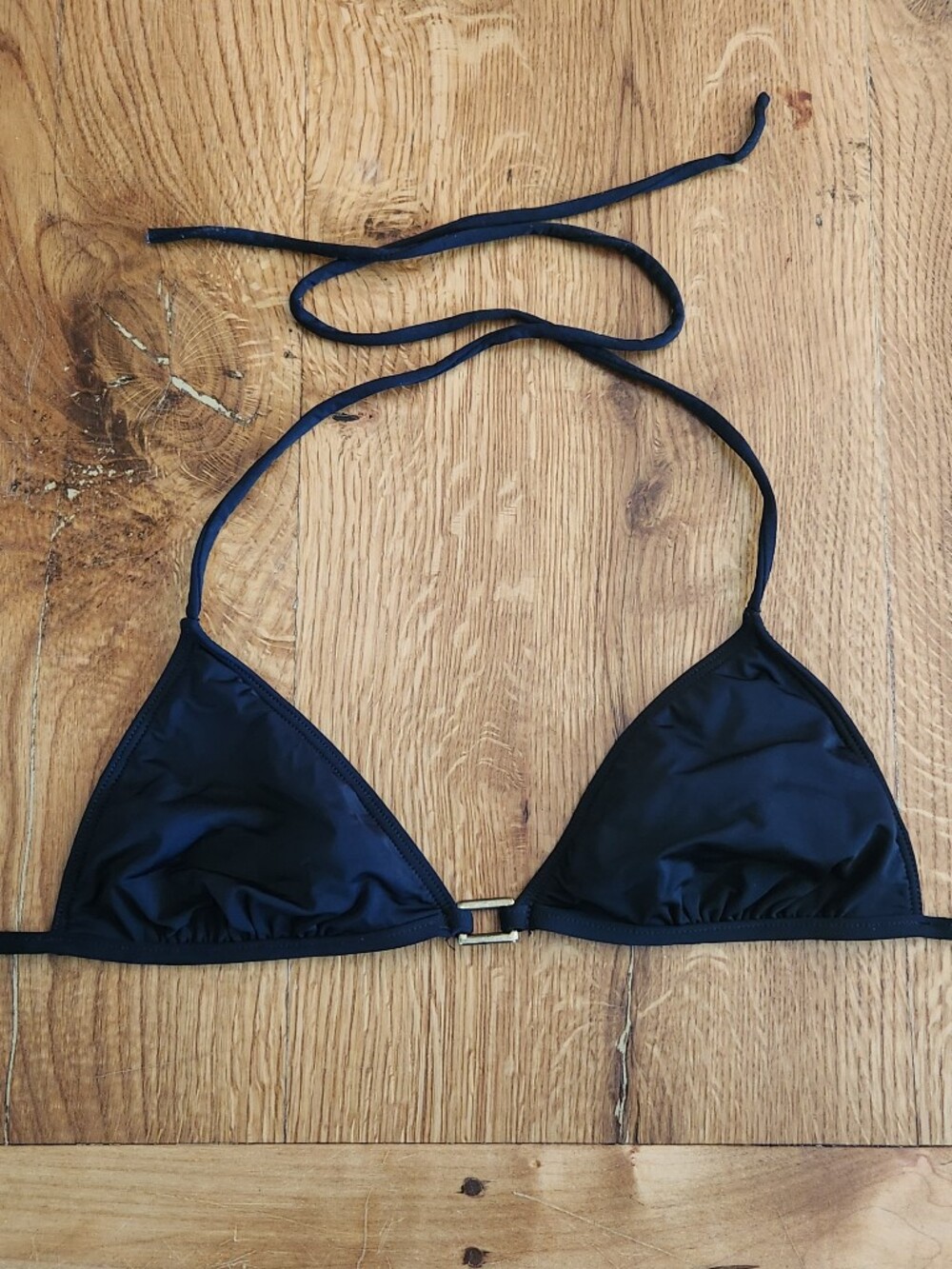 Women's Black Triangle Bikini Top – Adjustable Tie Swimwear